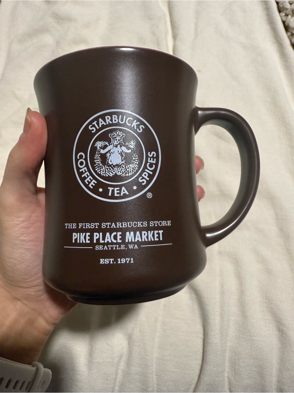 Vintage Starbucks 2008 Pike Place First Store Seattle Brown 16 oz Mug